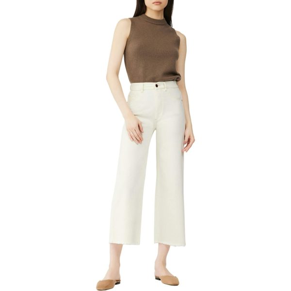 Hepburn Wide Leg High Rise Vintage Jeans | Eggshell - Image 1