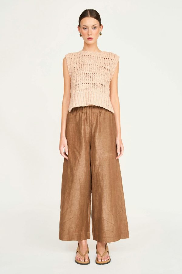 Mirth Pant in Brownie Linen - Image 1