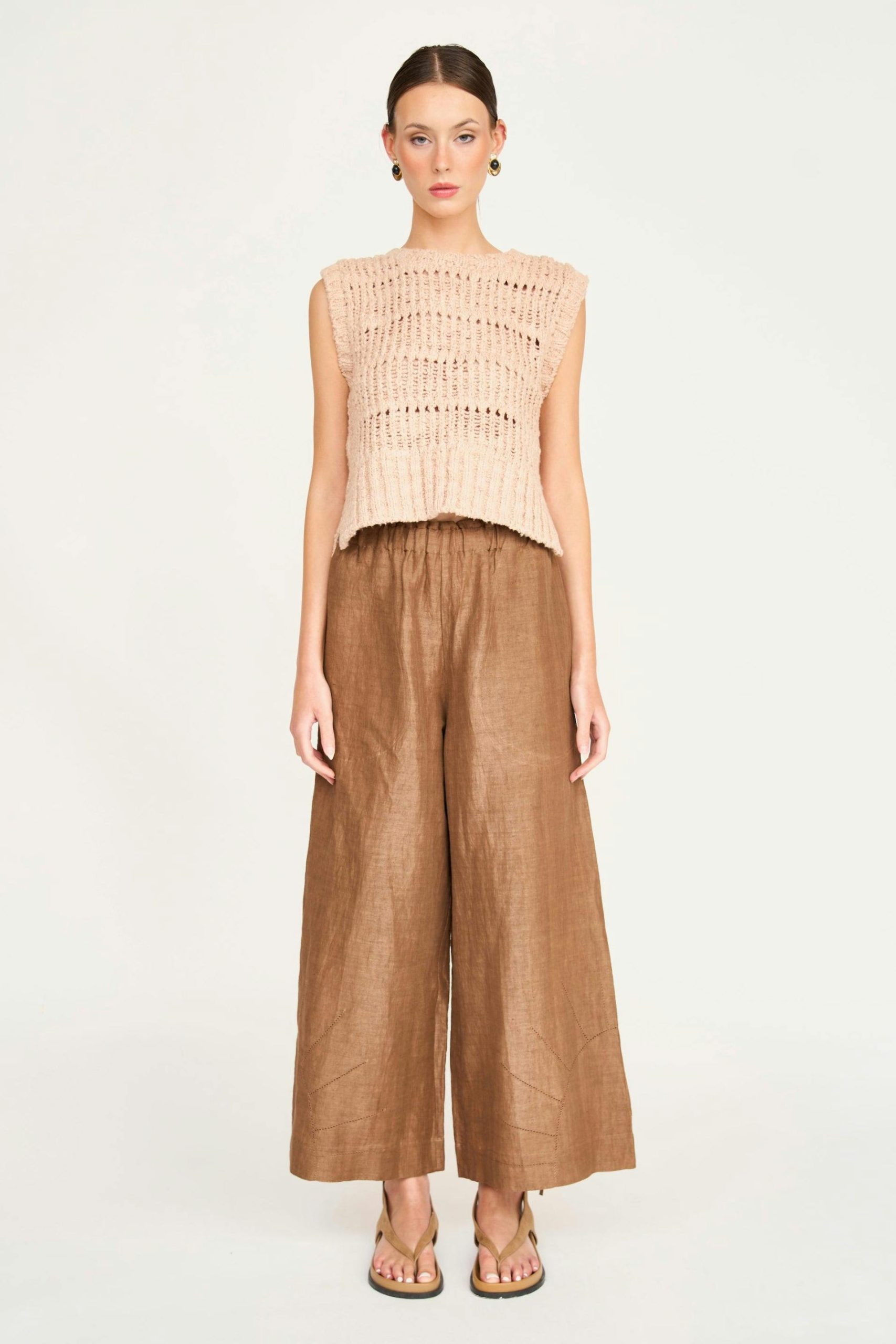 Mirth Pant in Brownie Linen - Image 1