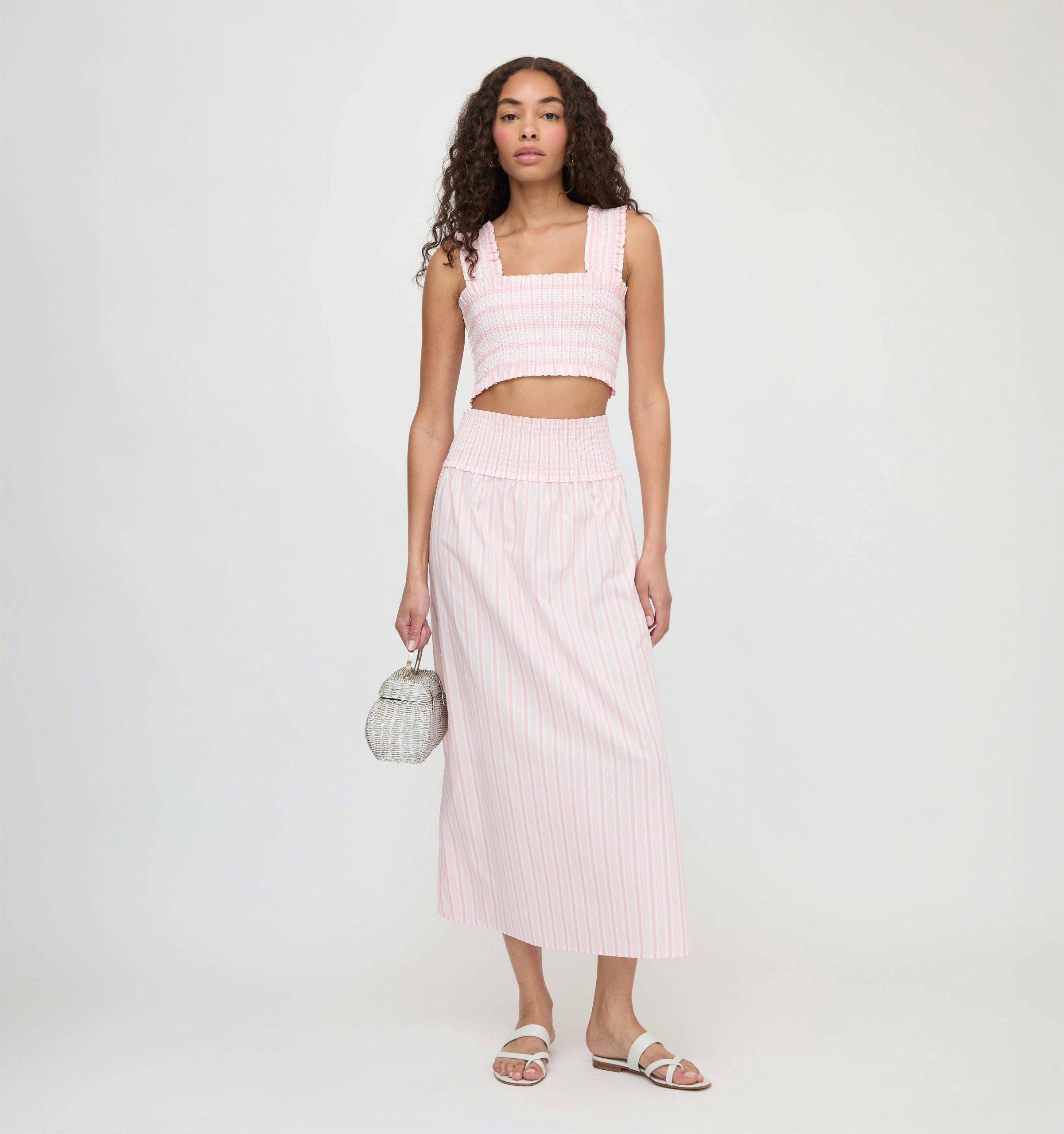 The Delphine Nap Skirt - Pink Variegated Stripe - Image 1