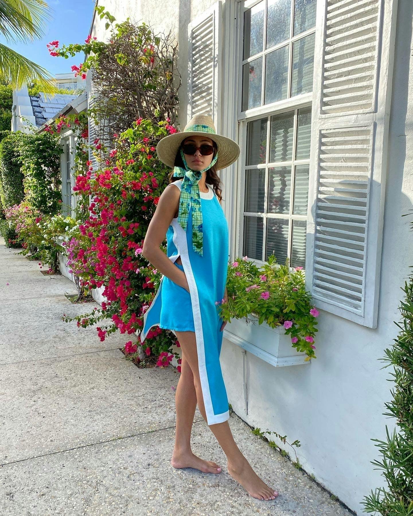 Hollyhock Sun Hat - Vintage Pink Geometric Ribbon - Rose Quartz Toggle - Image 9
