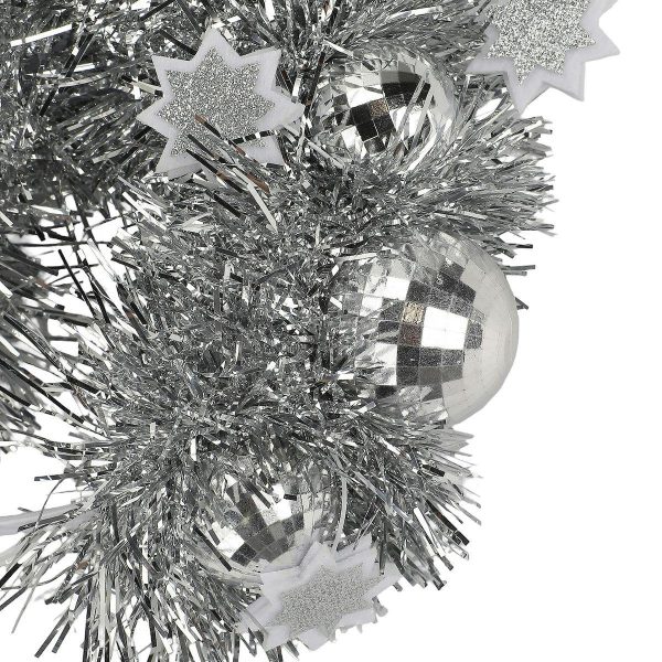 Packed Party Disco Ball Novelty Headband - Silver Tinsel Satin Headband with Multi-Size Disco Balls and Silver Glitter Stars, One Size Fits All - Image 10