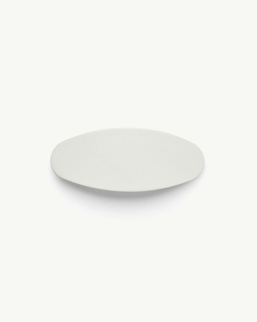 Jumbo Oval Barrette in White Matte