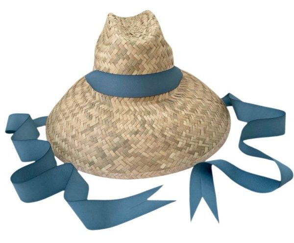 Begonia Sun Hat - Long French Blue Grosgrain Ribbon - Image 2