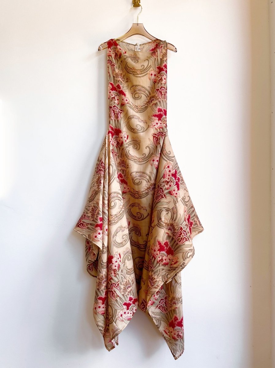 Zero-Waste Dress in Silk Art Nouveau Floral Print - Image 8