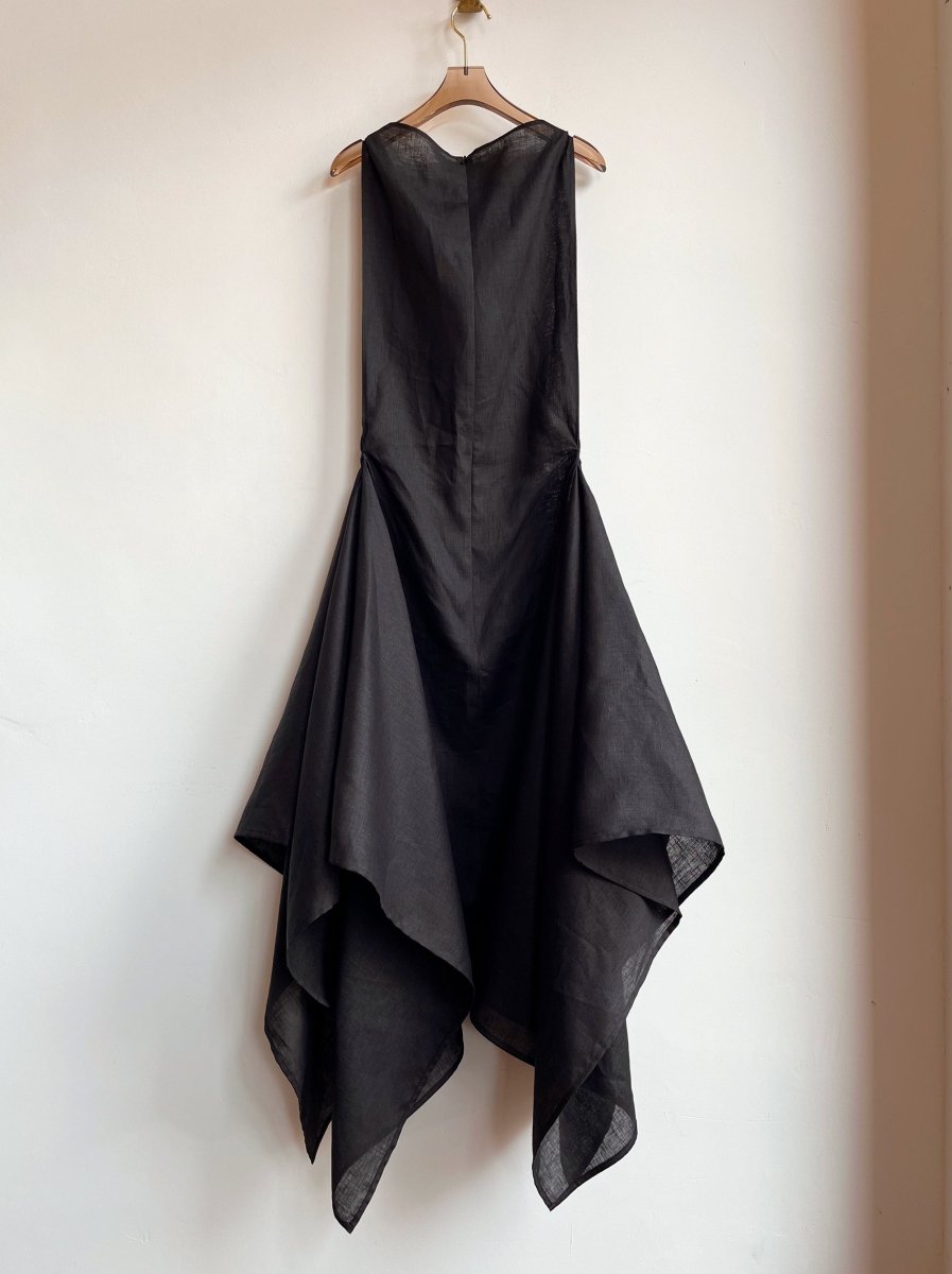 Zero-Waste Dress in Black Linen - Image 7