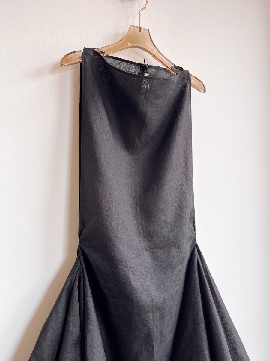 Zero-Waste Dress in Black Linen - Image 6