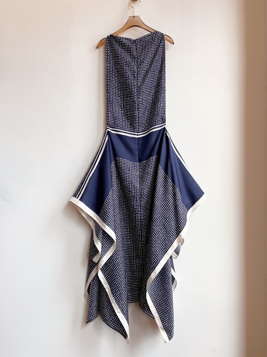 Zero-Waste Navy Dotted Dress - Image 7
