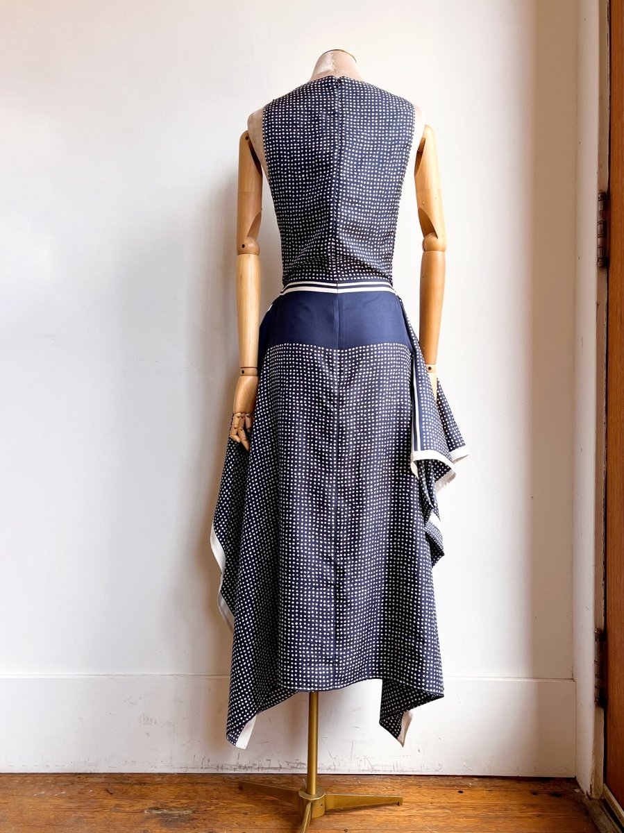 Zero-Waste Navy Dotted Dress - Image 5