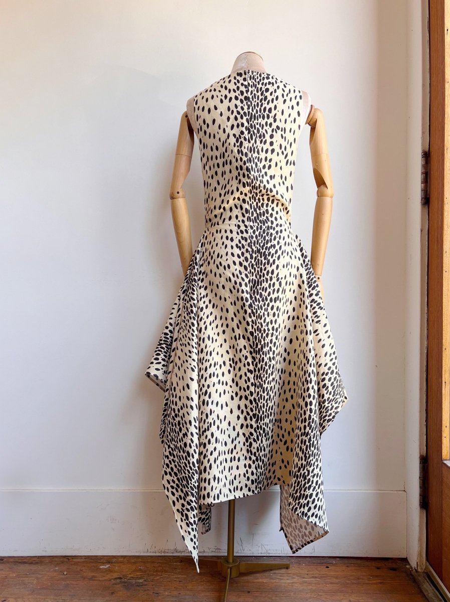 Cheetah Print Linen Zero-Waste Dress - Image 4