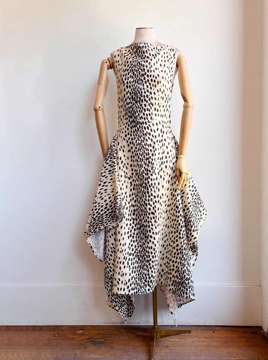 Cheetah Print Linen Zero-Waste Dress