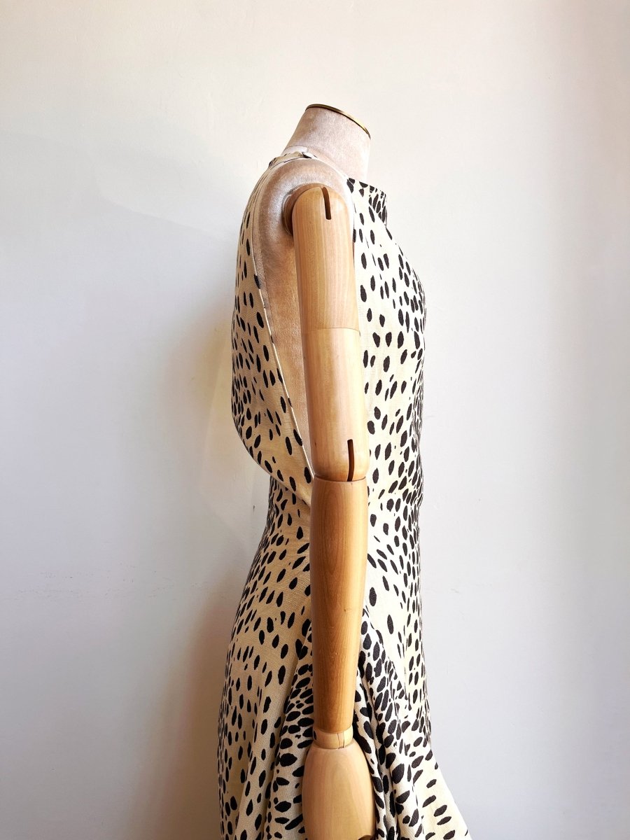 Cheetah Print Linen Zero-Waste Dress - Image 3
