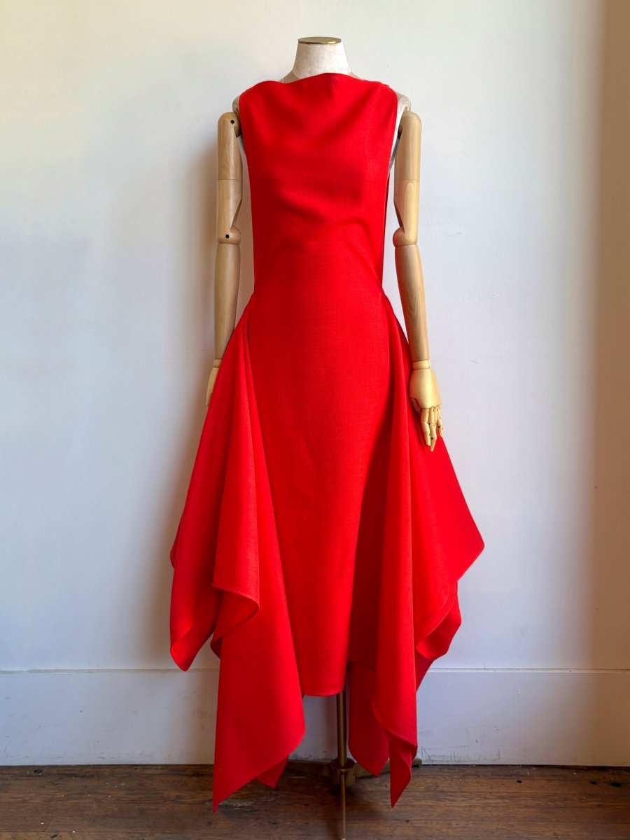 Zero-Waste Dress in Cherry Tomato