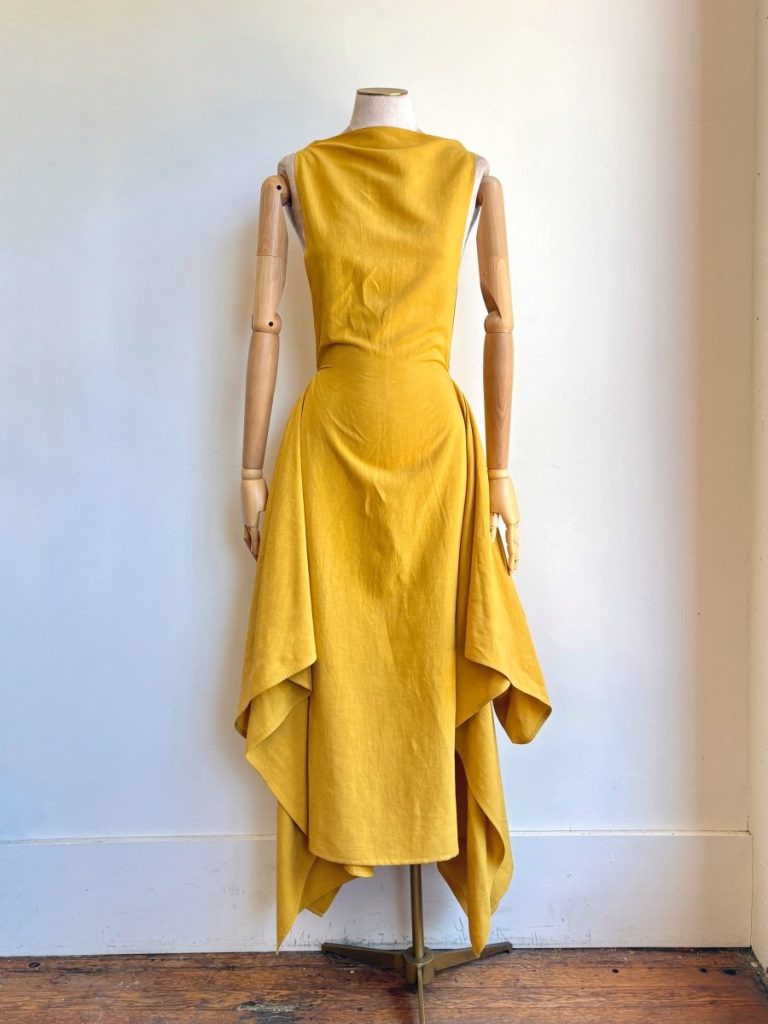Zero-Waste Dress in Golden Yellow