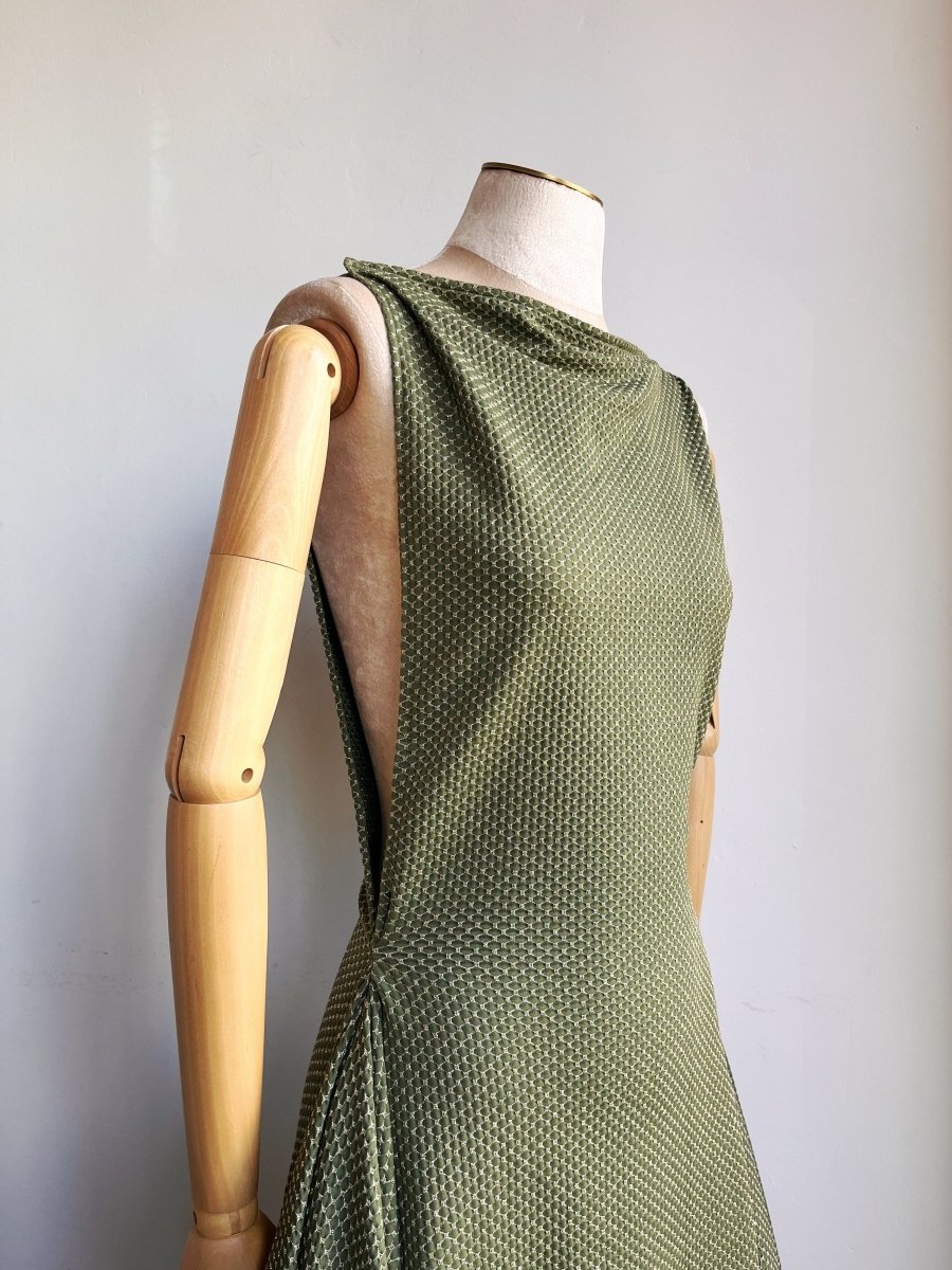 Zero-Waste Dress in Green and Gold Shimmer - Image 6