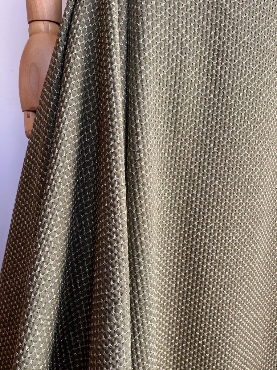 Zero-Waste Dress in Green and Gold Shimmer - Image 5