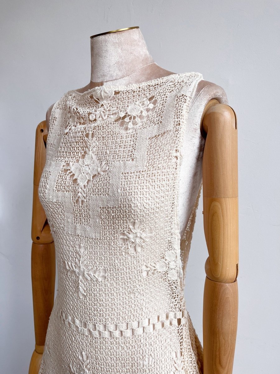 Zero-Waste Dress in Vintage Ivory Lace - Image 5