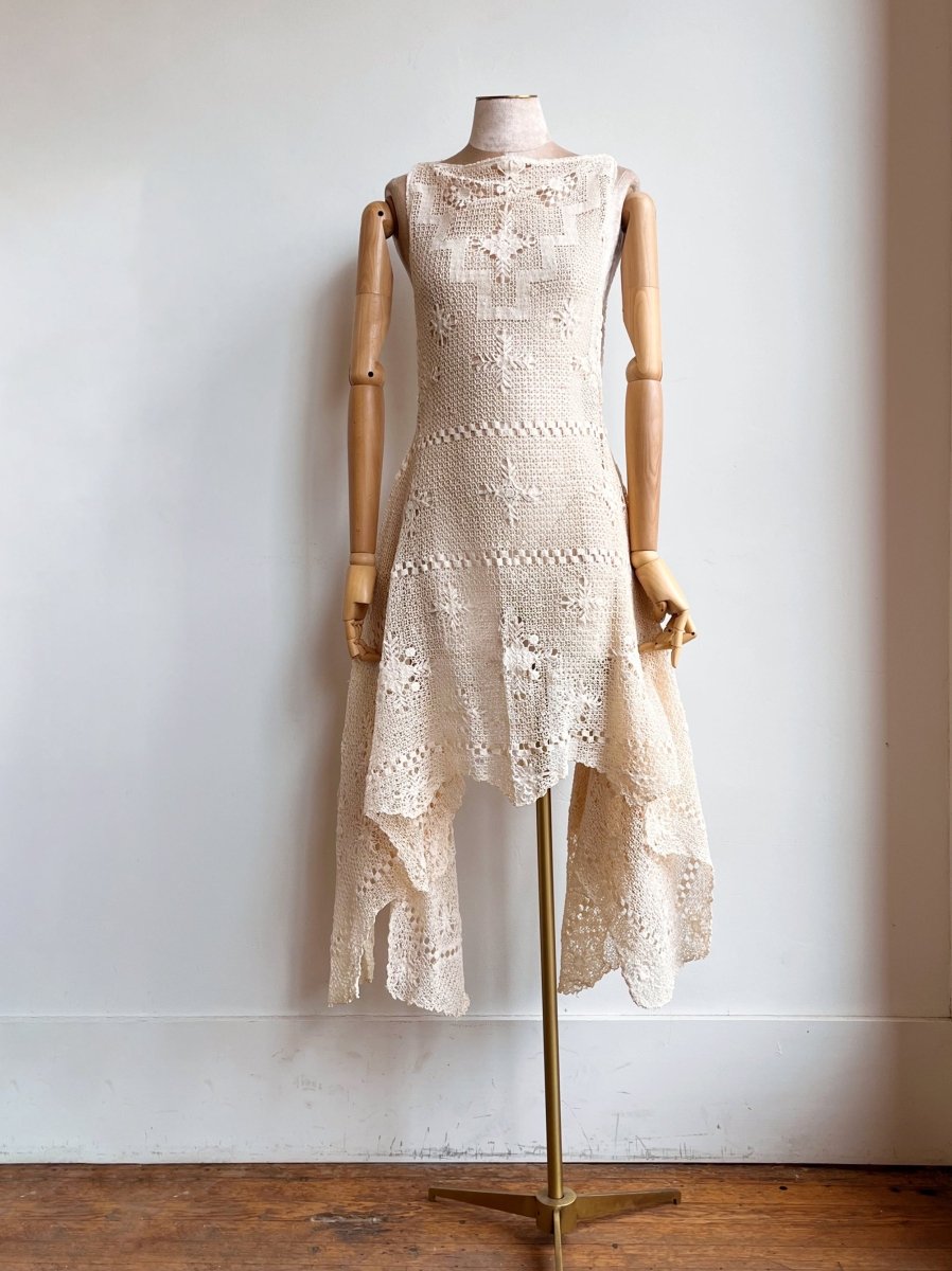 Zero-Waste Dress in Vintage Ivory Lace