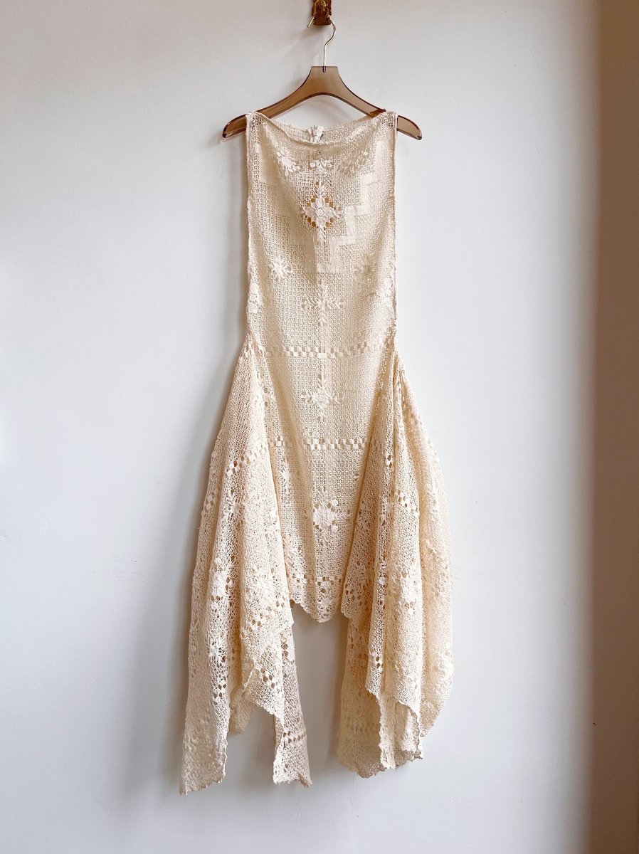 Zero-Waste Dress in Vintage Ivory Lace - Image 9