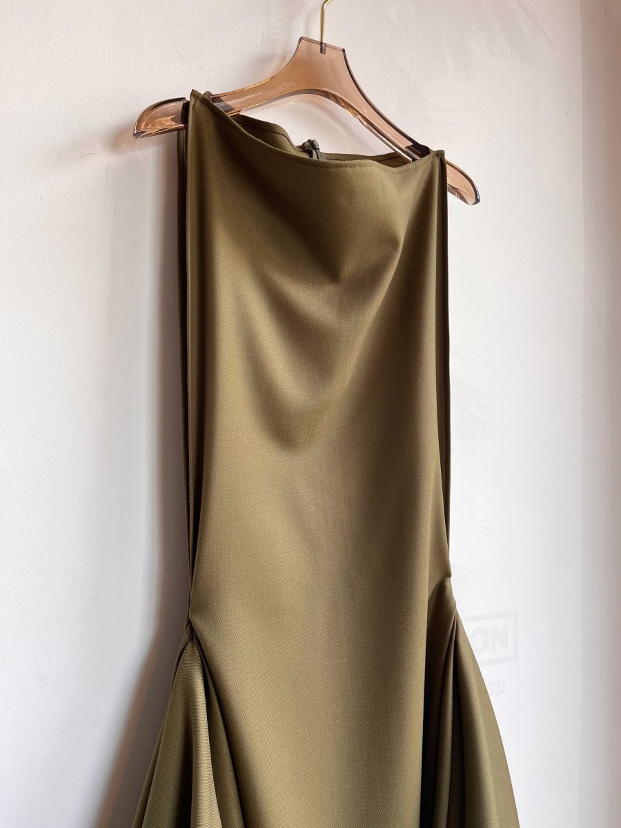 Zero-Waste Dress in Palmer Green Wool Blend - Image 6