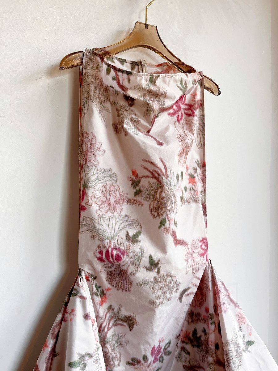 Zero-Waste Dress in Soft Haze Pheasant and Floral - Image 7