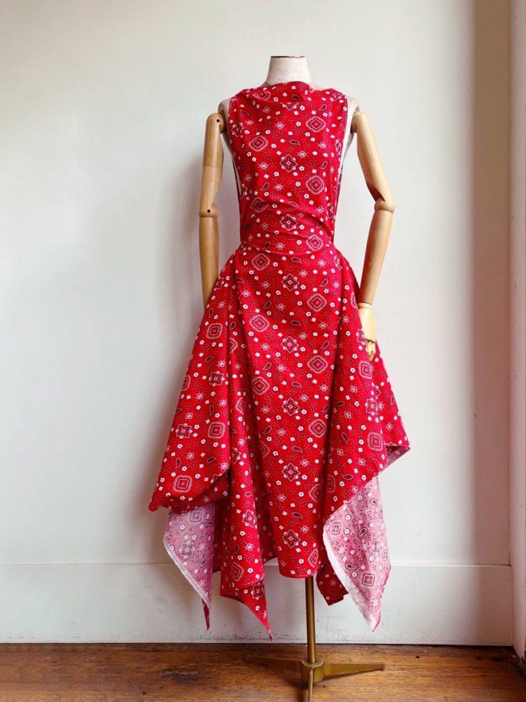 Red Bandana Print Zero-Waste Dress