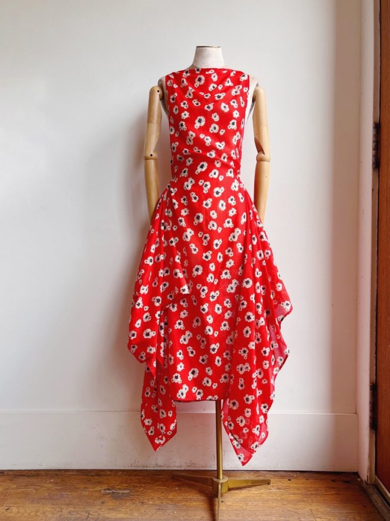 Zero-Waste Scarlet Falling Blossom Dress