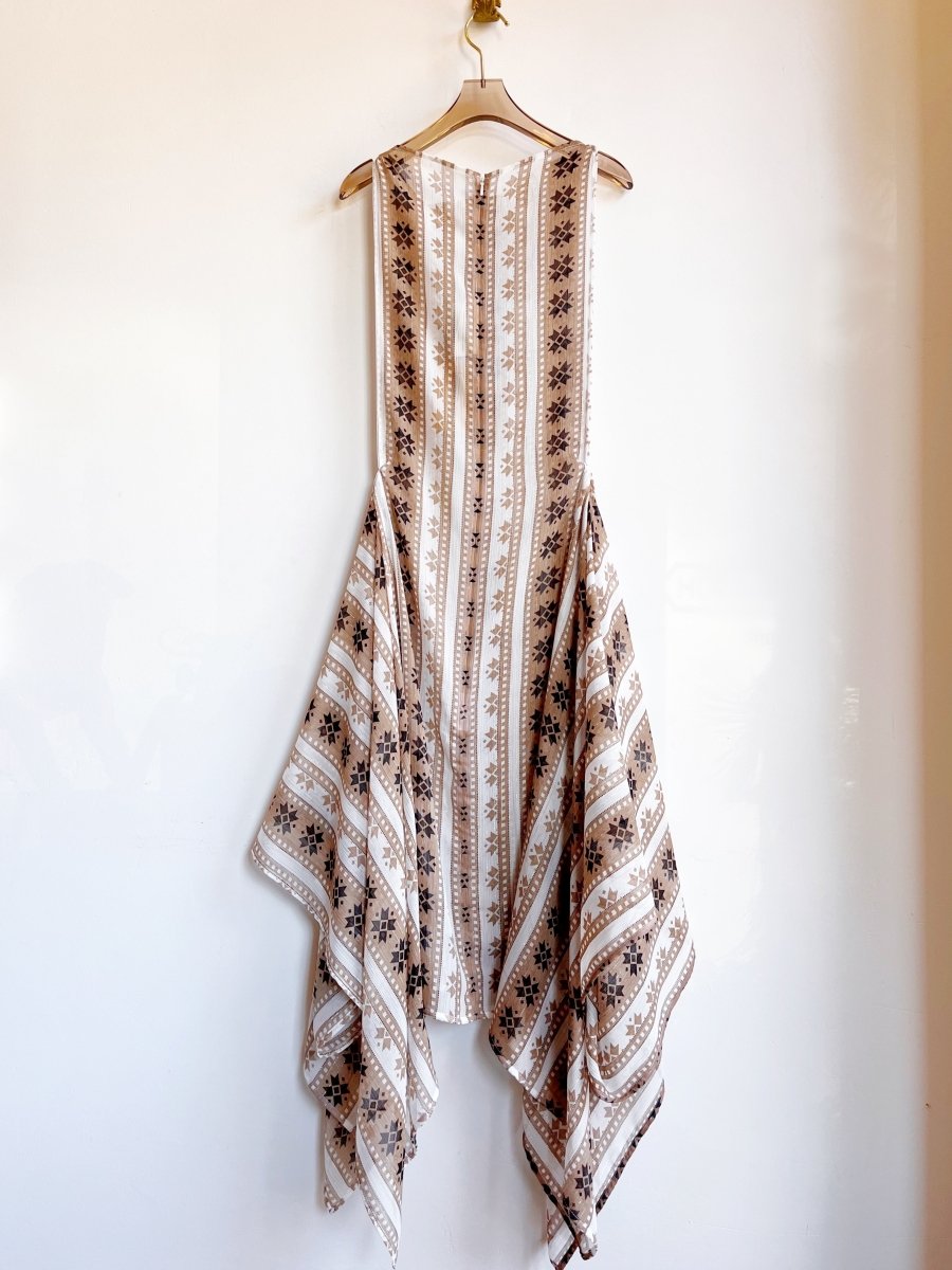 Zero-Waste Dress in Sheer Chiffon with Mosaic Star Stripe - Image 8