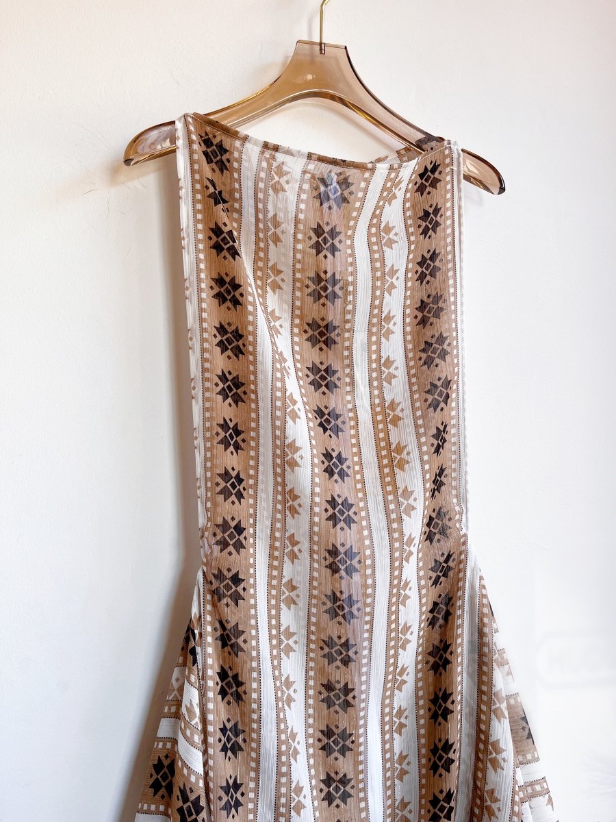 Zero-Waste Dress in Sheer Chiffon with Mosaic Star Stripe - Image 7