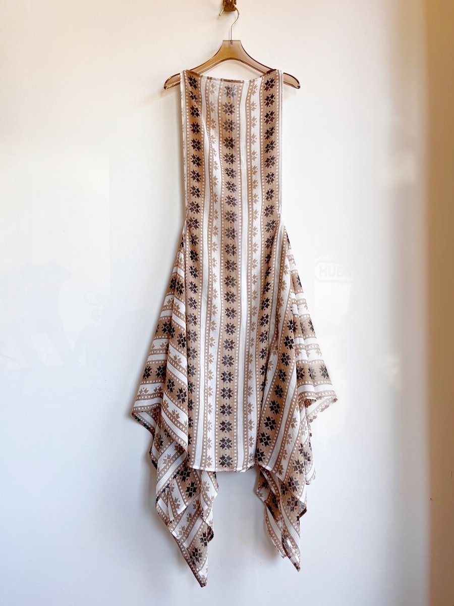 Zero-Waste Dress in Sheer Chiffon with Mosaic Star Stripe - Image 6