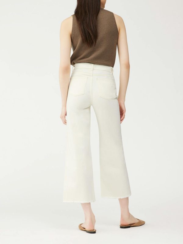 Hepburn Wide Leg High Rise Vintage Jeans | Eggshell - Image 9