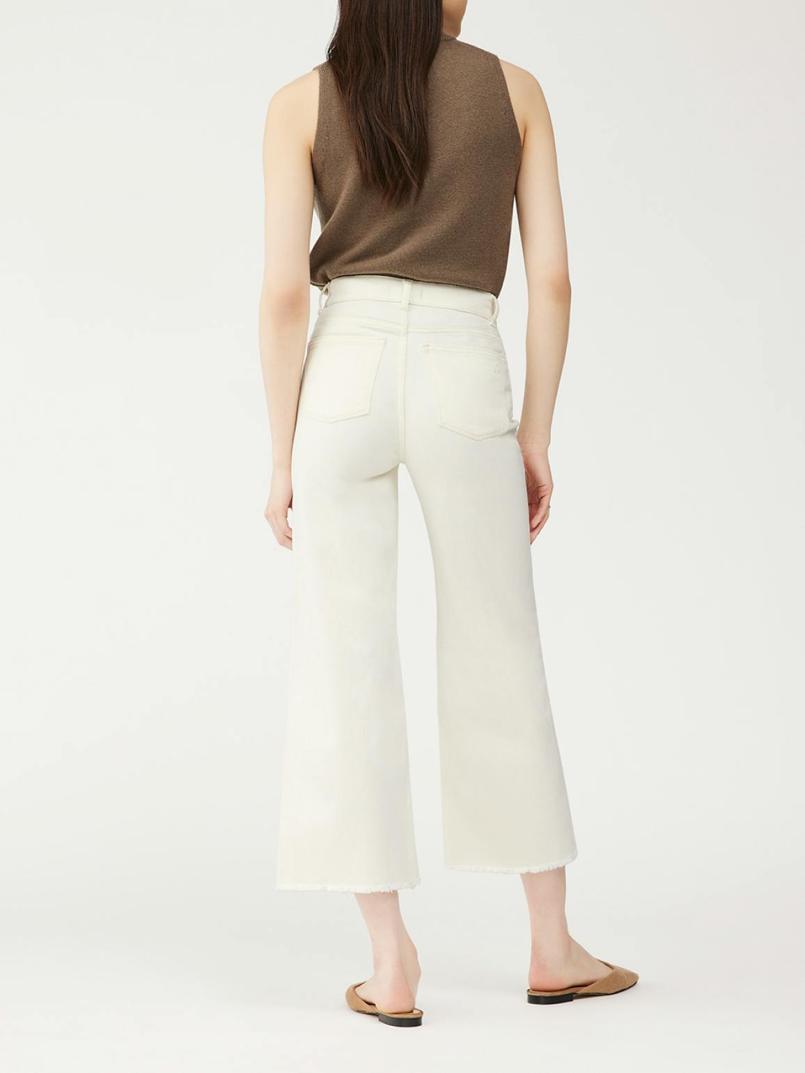 Hepburn Wide Leg High Rise Vintage Jeans | Eggshell - Image 9